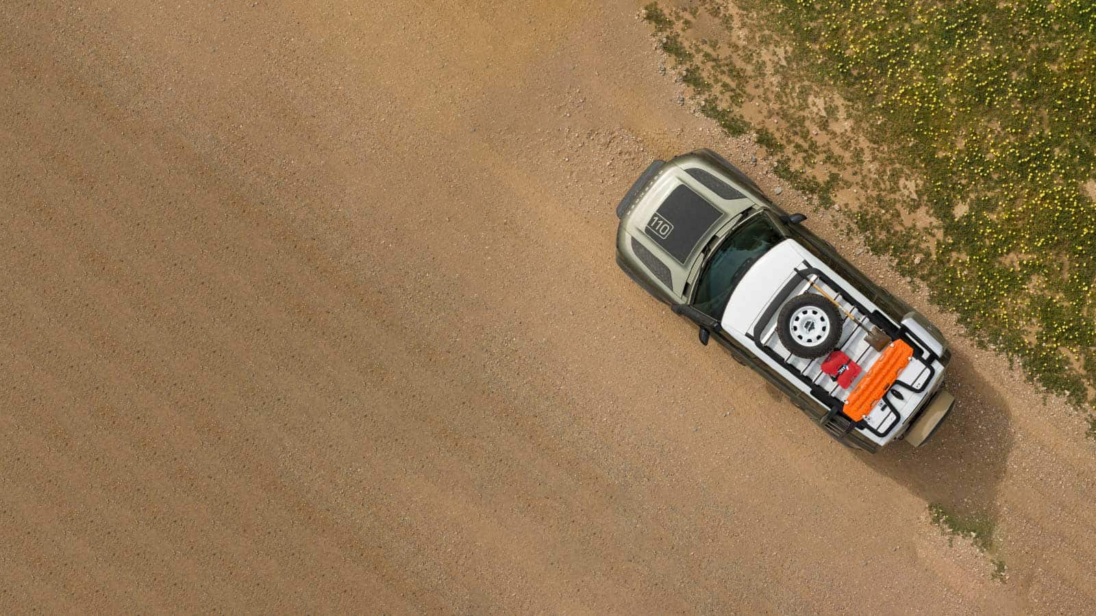 A top-down photo of the Defender