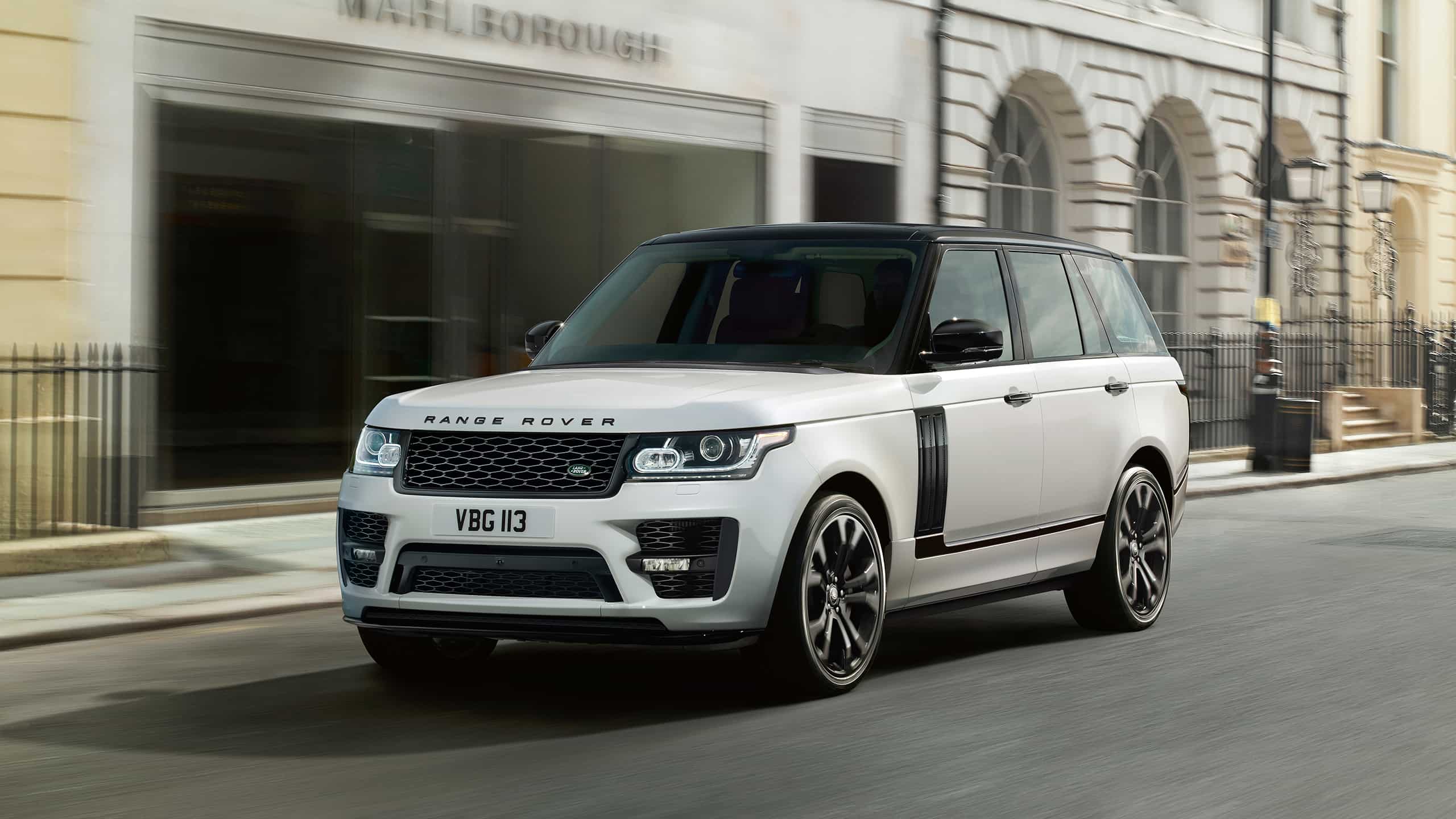 Range Rover SV running on City road