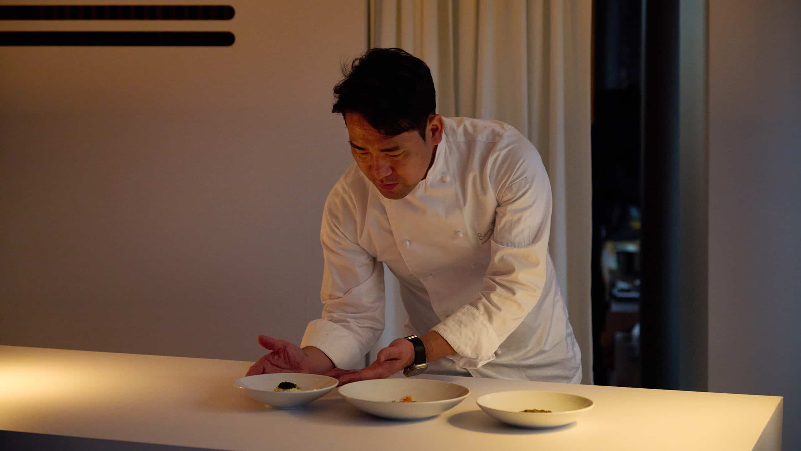 Korean chef plating