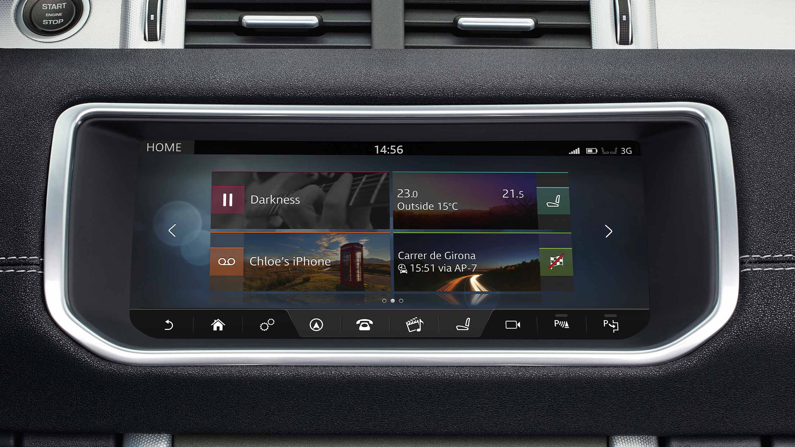 infotainment screen on dashboard 